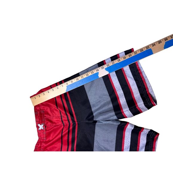 Vintage OP swim trunks shirts mesh inside XL Youth Boys elastic waistband ties - Picture 3 of 10